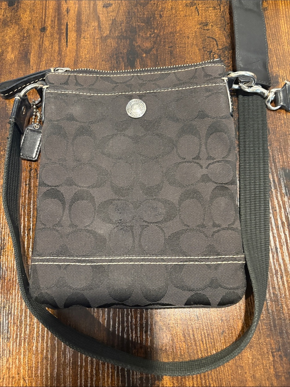 Coach Black Signature Crossbody Messenger Bag